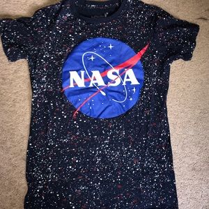 splatter paint NASA shirt
